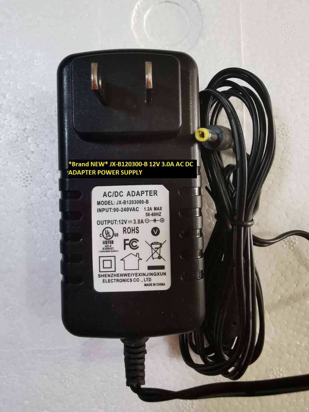 *Brand NEW* 12V 3.0A JX-B120300-B AC DC ADAPTER POWER SUPPLY - Click Image to Close